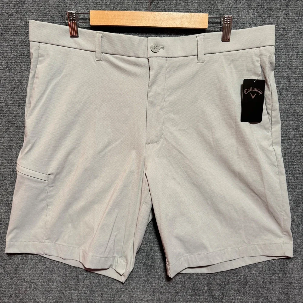 Callaway Golf Shorts Mens‎ 38 High Rise Opti Dri Stretch Light Gray Lightweight